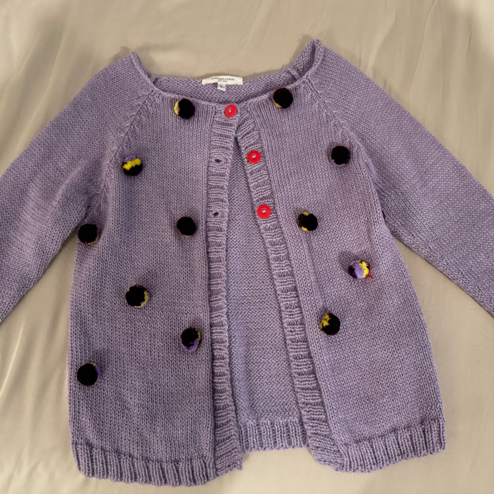 Purple Polka Dot Cardigan
